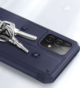 Dux Ducis Etui ochronne z klapką Dux Ducis Skin X skórzane do Galaxy A52/ A52s 4G/5G Granatowe + Szkło 9