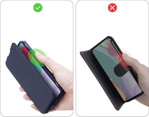 Dux Ducis Etui ochronne z klapką Dux Ducis Skin X skórzane do Galaxy A52/ A52s 4G/5G Granatowe + Szkło 10
