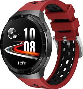 Alogy Gumowy uniwersalny pasek sportowy do smartwatcha 22mm, Czerwono-czarny 1
