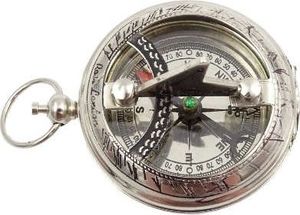 Upominkarnia Srebrzysty zegar słoneczy z kompasem NC1028 1