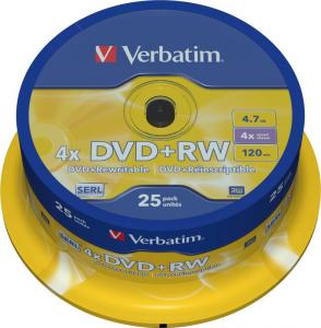 Verbatim DVD+RW 4.7 GB 4x 25 sztuk (43489) 1
