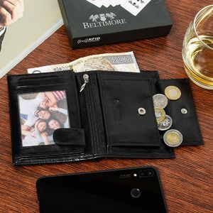Beltimore Męski ekskluzywny portfel skóra naturalna licowa klasyczny RFiD Beltimore G09 5