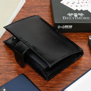 Beltimore Męski ekskluzywny portfel skóra naturalna licowa klasyczny z zapinką RFiD Beltimore G10 7