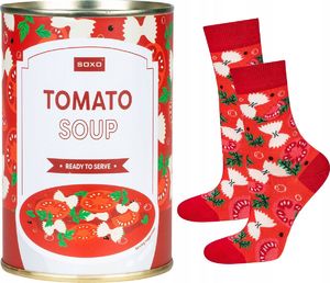 Soxo Skarpetki damskie kolorowe SOXO GOOD STUFF tomato soup w puszce śmieszne 35-40 1