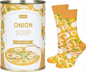 Soxo Skarpetki męskie kolorowe SOXO GOOD STUFF onion soup w puszce bawełniane na prezent 40-45 1