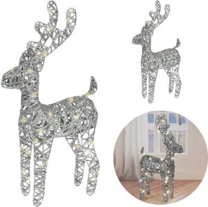 Dekoracja świąteczna Vilde Renifer świecący dekoracyjny ozdoba świąteczna srebrny Boże Narodzenie 45 cm 40 led 1