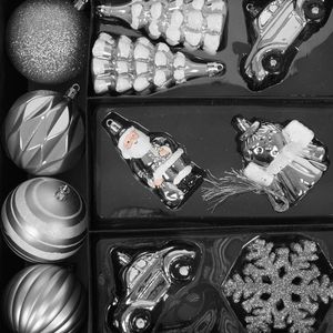 Vilde Zestaw bombek na choinkę bombki nietłukące choinkowe świąteczne srebrne komplet 20 sztuk 5