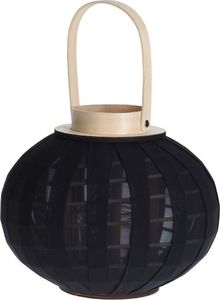Home Styling Collection Lampion latarnia ze szklanym wkładem czarny ogrodowy dekoracyjny 22x24 cm 1
