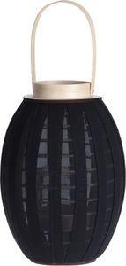 Home Styling Collection Lampion latarnia ze szklanym wkładem czarny ogrodowy dekoracyjny 34x22 cm 1