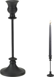 Home Styling Collection Świecznik stojak podstawka na świecę świeczkę czarny matowy loft 27,5 cm 1
