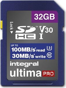 Karta Integral UltimaPro SDHC 32 GB Class 10 UHS-I/U3 V30 (INSDH32G-100V30) 1