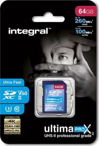 Karta Integral UltimaPro X2 SDXC 64 GB Class 10 UHS-II/U3 V60 (INSDX64G-260/100U2) 2