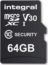 Karta Integral Security MicroSDXC 64 GB Class 10 UHS-I/U3 A1 V30 (INMSDX64G10-SEC) 1