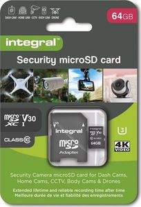 Karta Integral Security MicroSDXC 64 GB Class 10 UHS-I/U3 A1 V30 (INMSDX64G10-SEC) 3