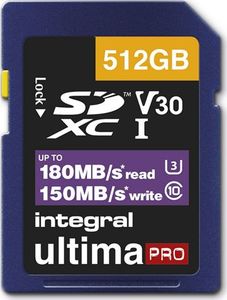 Karta Integral Ultima Pro SDXC 512 GB Class 10 UHS-I/U3 V30 1