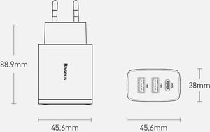 Ładowarka Baseus CCXJ-E02 2x USB-A 1x USB-C 3 A (BSU2896WHT) 17