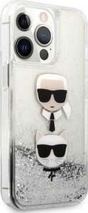 Karl Lagerfeld Etui Karl Lagerfeld KLHCP13XKICGLS Apple iPhone 13 Pro Max srebrny/silver hardcase Liquid Glitter Karl&Choupette Head 4