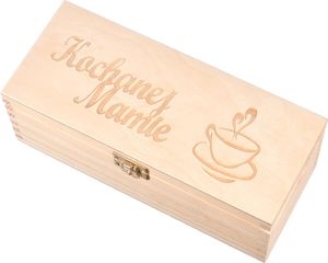 Skrzynkazdrewna Drewniane pudełko z 3 przegrodami Kochanej Mamie 1