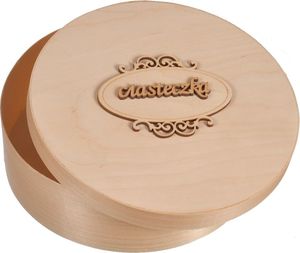 Skrzynkazdrewna Pudełko drewniane okrągłe opakowanie na prezent 20cm 1