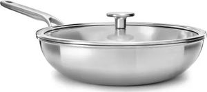 KitchenAid Wok z pokrywką 3-warstwowy, stalowy - 28 cm / KitchenAid 1