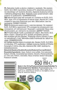 BluxCosmetics Mydło do rąk w płynie naturalne ECO z olejkiem awokado 650 ml 2