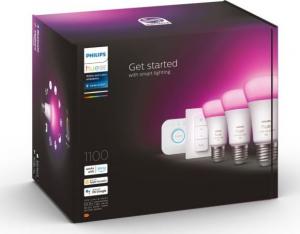 Philips Hue Zestaw startowy mostek + 3 x żarówka E27 A60 RGBW 9W BT + przełącznik 3