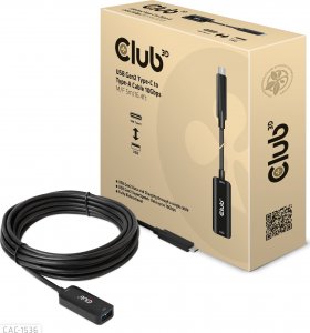 Kabel USB Club 3D USB-C - USB-A 5 m Czarny (500708) 1