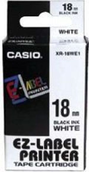 Casio Taśma XR-18WE1, czarny druk/biały podkład, nielaminowany, 8m, 18mm 1