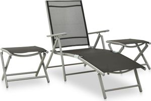 vidaXL 10-cz. zestaw mebli do ogrodu, czarno-srebrny 4