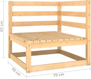 vidaXL 4-cz. zestaw wypoczynkowy do ogrodu, z poduszkami, lita sosna 8