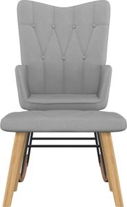 vidaXL Fotel bujany z podnóżkiem, jasnoszary, obity tkaniną 2