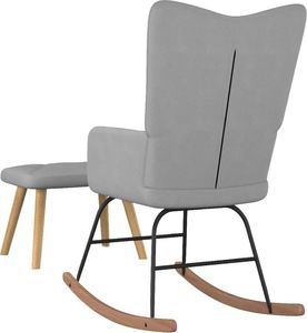 vidaXL Fotel bujany z podnóżkiem, jasnoszary, obity tkaniną 4
