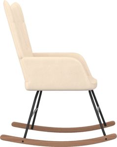 vidaXL Fotel bujany z podnóżkiem, kremowy, obity tkaniną 6