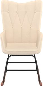 vidaXL Fotel bujany z podnóżkiem, kremowy, obity tkaniną 7