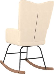 vidaXL Fotel bujany z podnóżkiem, kremowy, obity tkaniną 8