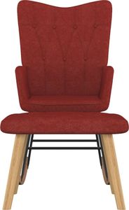 vidaXL Fotel bujany z podnóżkiem, winna czerwień, obity tkaniną 2