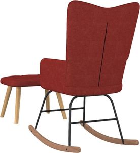 vidaXL Fotel bujany z podnóżkiem, winna czerwień, obity tkaniną 4