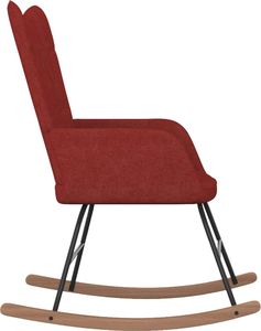 vidaXL Fotel bujany z podnóżkiem, winna czerwień, obity tkaniną 6