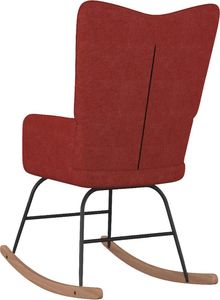 vidaXL Fotel bujany z podnóżkiem, winna czerwień, obity tkaniną 7