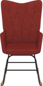 vidaXL Fotel bujany z podnóżkiem, winna czerwień, obity tkaniną 8