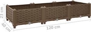 vidaXL Donica do podniesionej rabaty, 120x40x23 cm, polipropylen 8