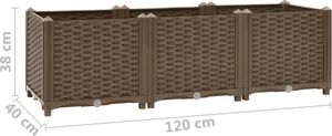 vidaXL Donica do podniesionej rabaty, 120x40x38 cm, polipropylen 8