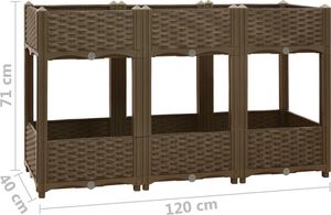vidaXL Donica do podniesionej rabaty, 120x40x71 cm, polipropylen 6