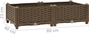 vidaXL Donica do podniesionej rabaty, 80x40x23 cm, polipropylen 8