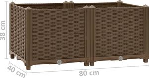 vidaXL Donica do podniesionej rabaty, 80x40x38 cm, polipropylen 8