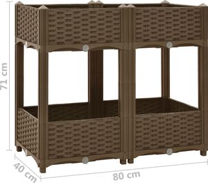 vidaXL Donica do podniesionej rabaty, 80x40x71 cm, polipropylen 6