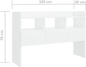 vidaXL Szafka, biała, 105x30x70 cm, płyta wiórowa 8