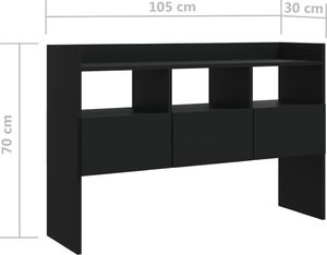 vidaXL Szafka, czarna, 105x30x70 cm, płyta wiórowa 8