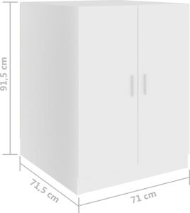 vidaXL Szafka na pralkę, biała, 71x71,5x91,5 cm 8