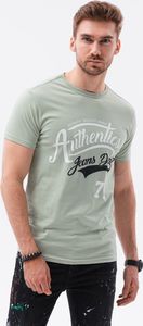 Ombre T-shirt męski z nadrukiem S1434 V-22B - zielony XXL 1